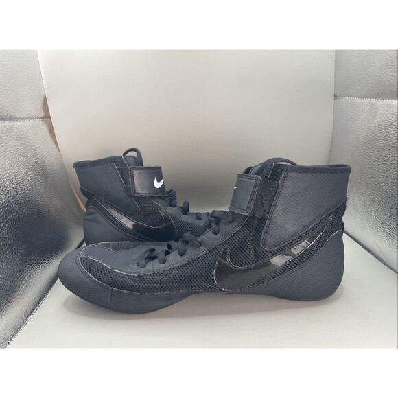 Vintage 2009 Nike SpeedSweep Wrestling Mens 12 Black on Black 366683-002 EUC main image 5